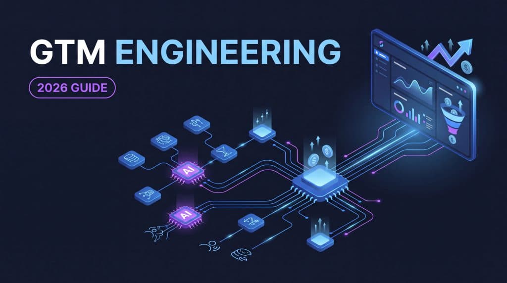 GTM Engineering 2026 guide featured image with MarqOps branding showing automated revenue systems