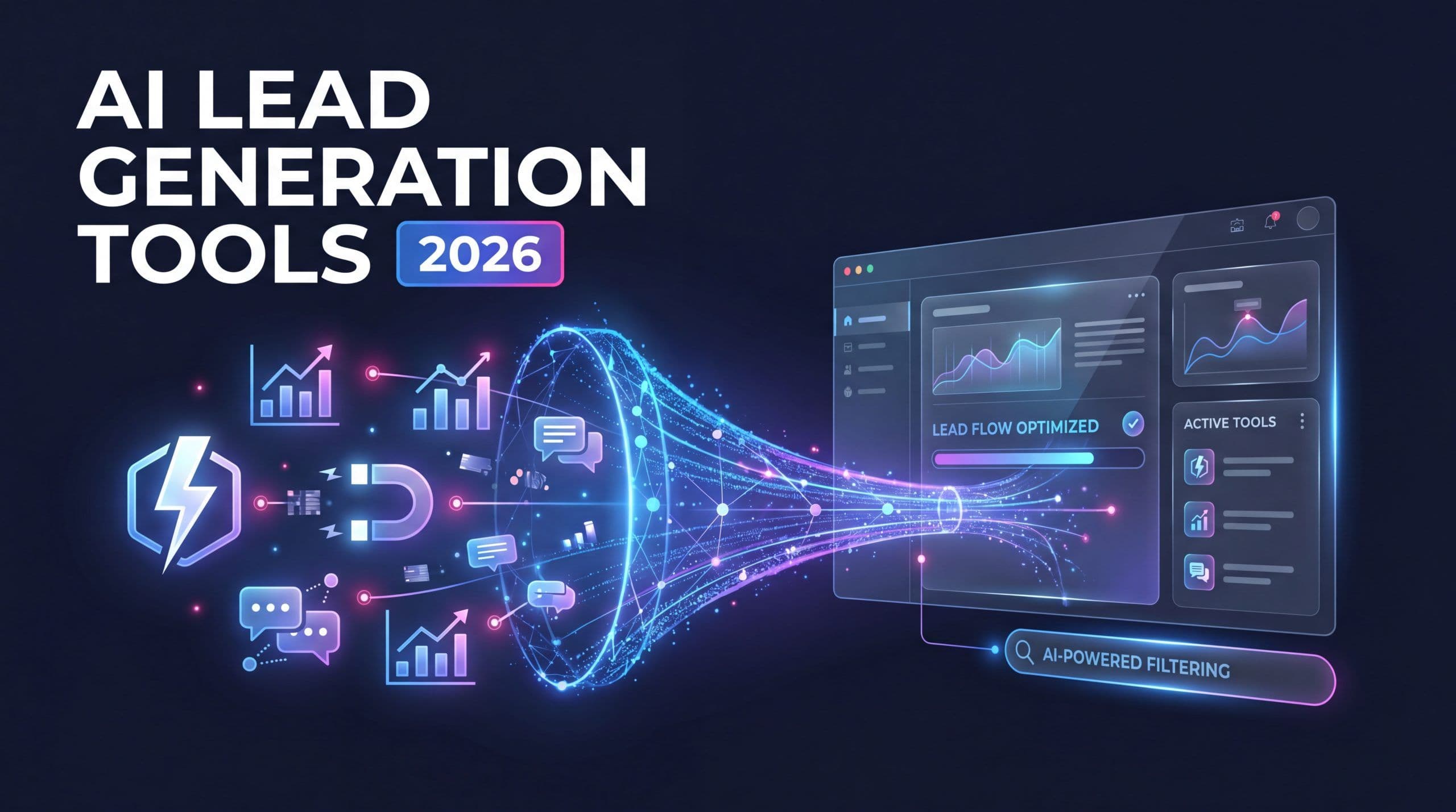 Best free AI lead generation tools 2026 dashboard illustration