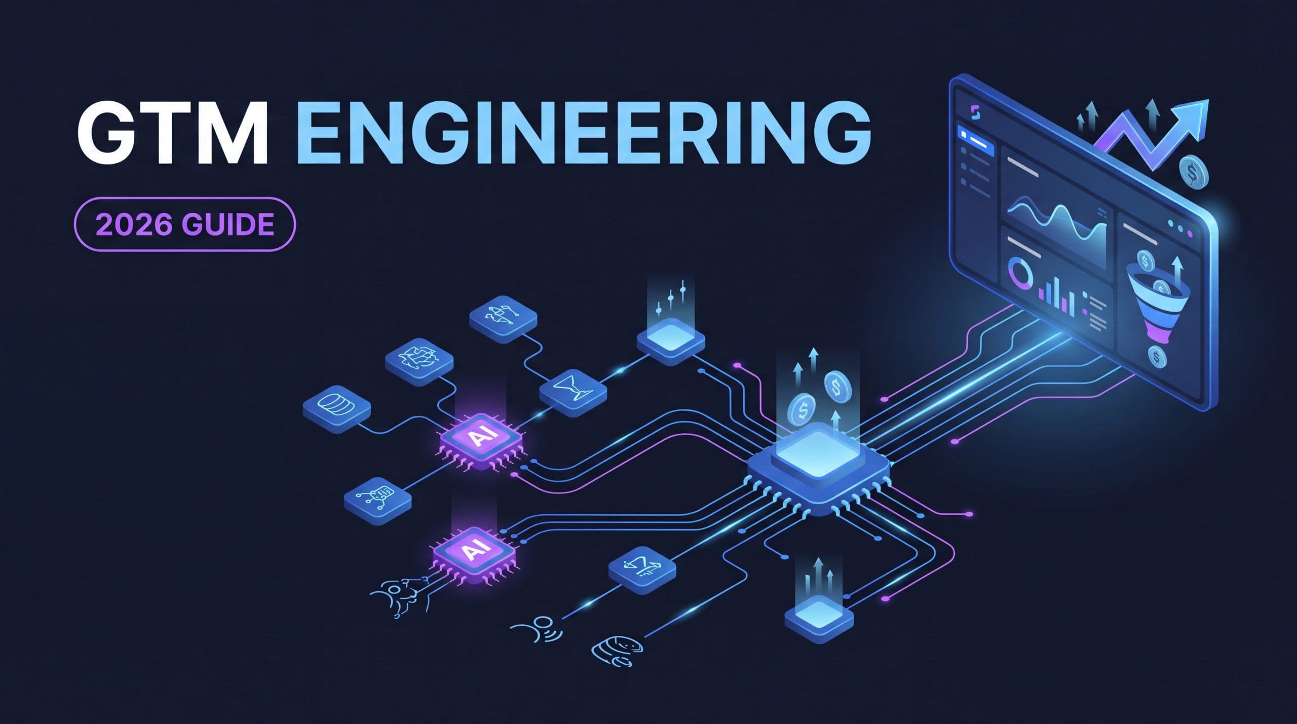 GTM Engineering 2026 guide featured image with MarqOps branding showing automated revenue systems