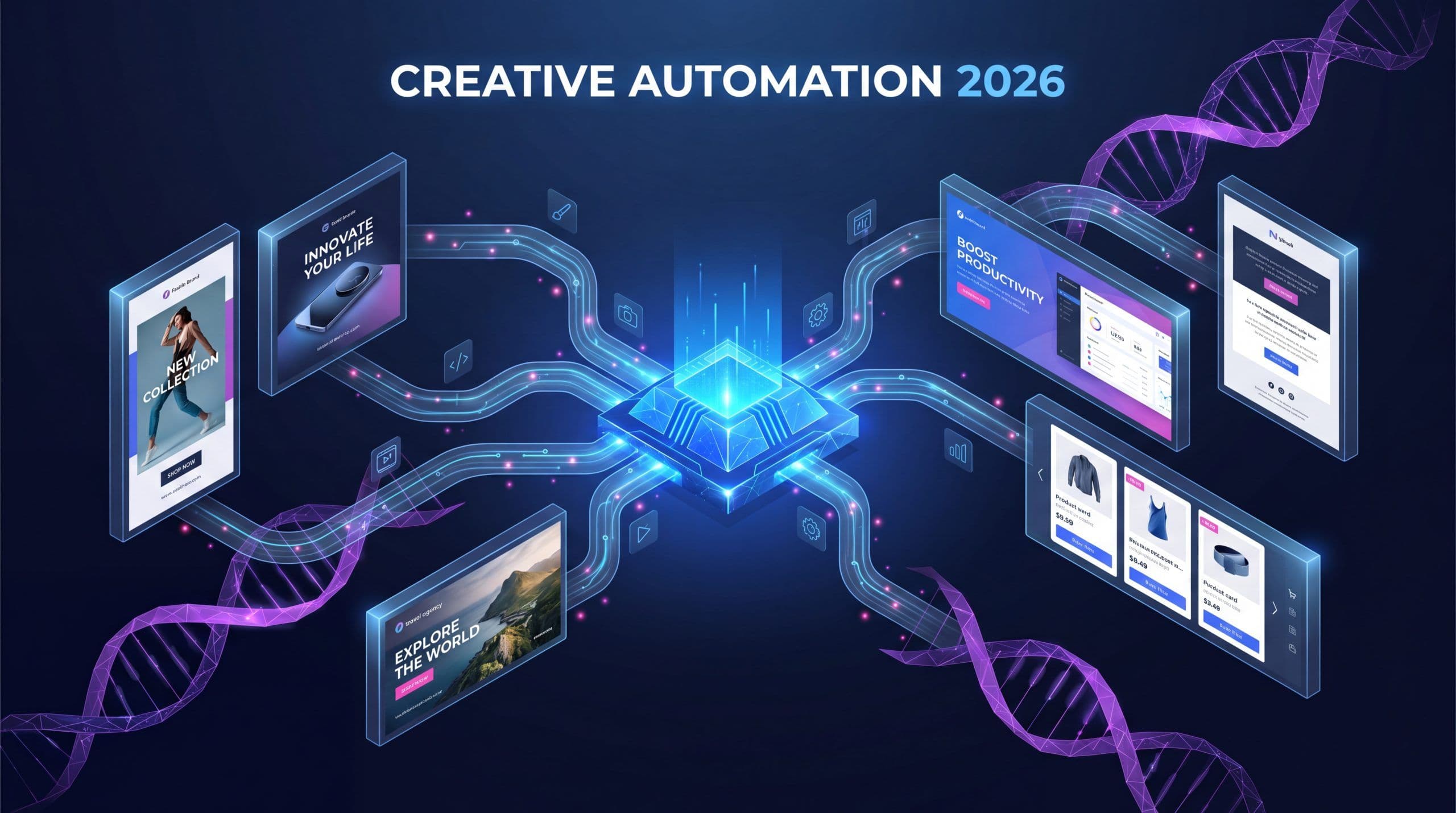 Creative automation workflow connecting brand DNA to multi-channel ad variants
