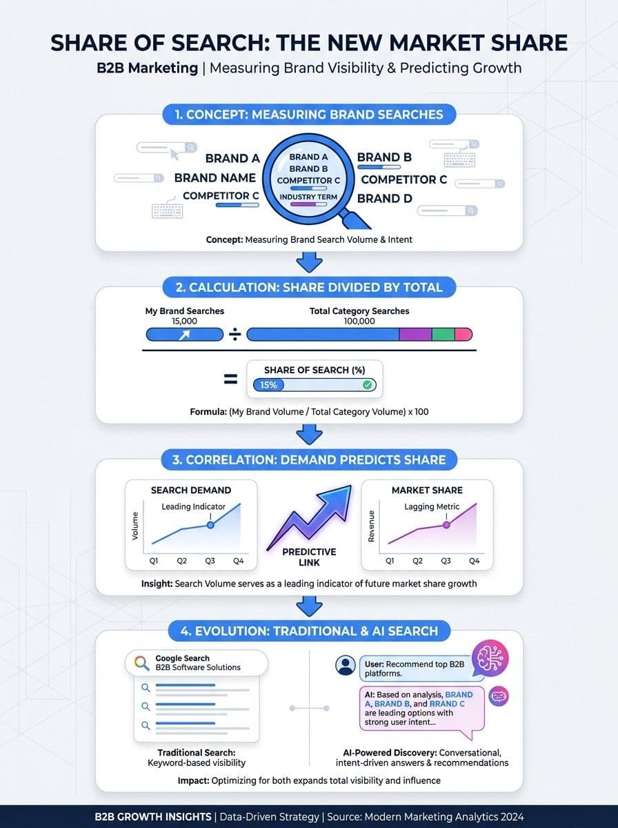 Share of search framework: measure, calculate, and grow brand demand across Google and AI search