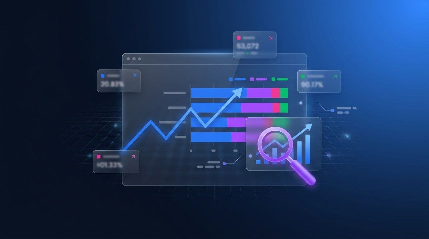 Share of search marketing analytics dashboard concept in MarqOps brand colors