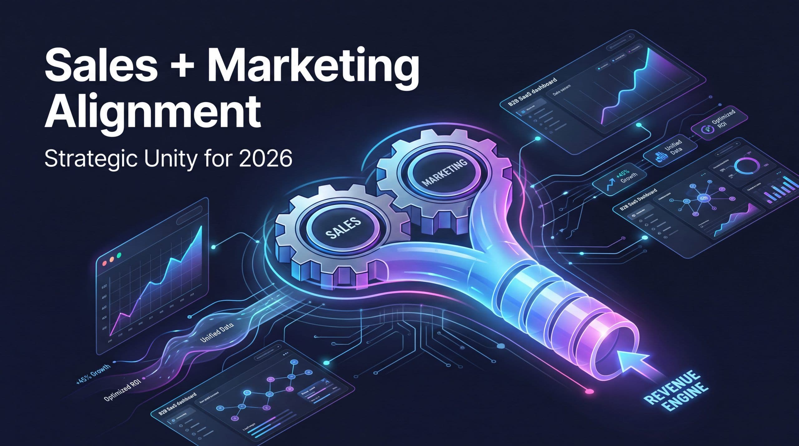 Sales and marketing teams unified into one revenue engine on a single AI-powered dashboard, MarqOps brand colors
