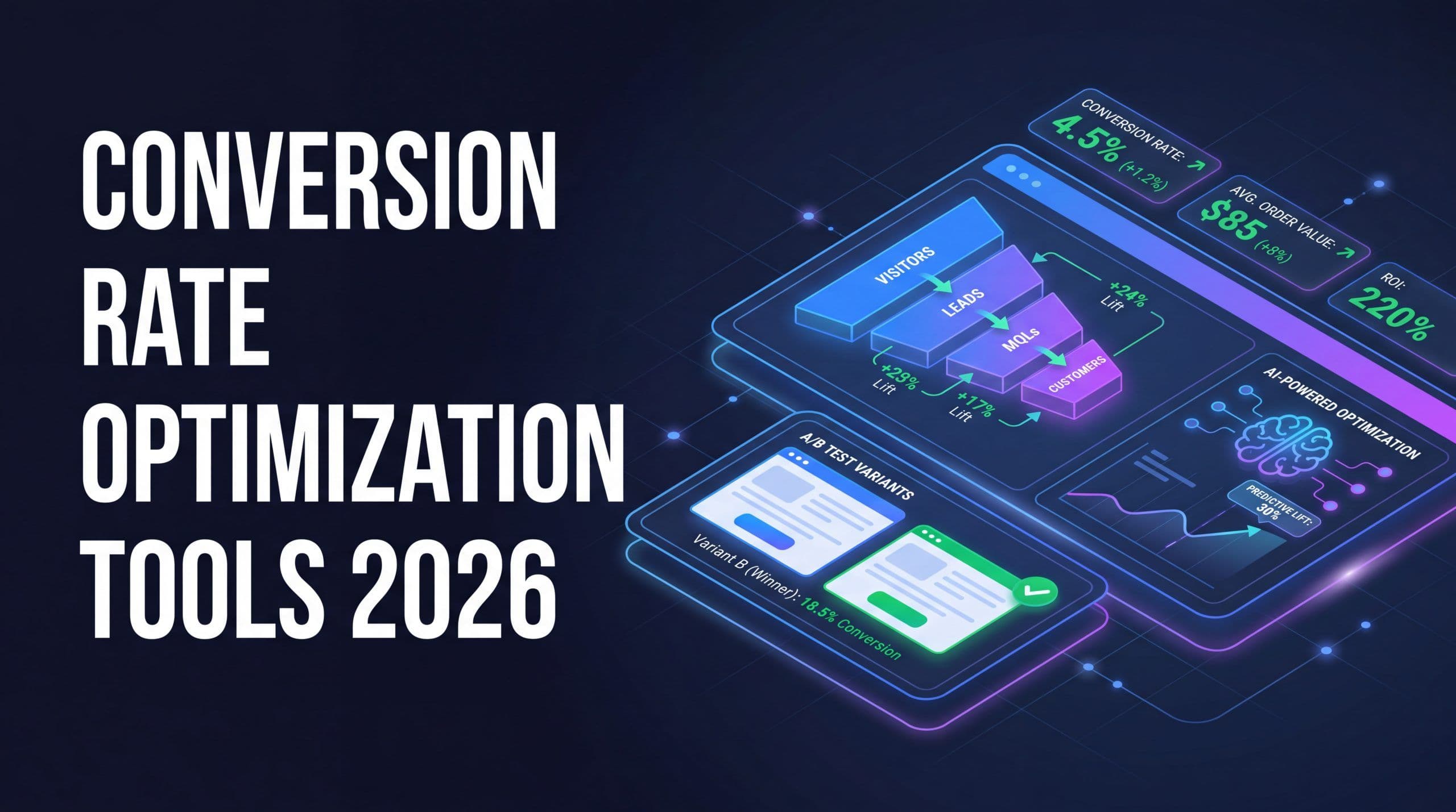 Best conversion rate optimization tools 2026 dashboard hero